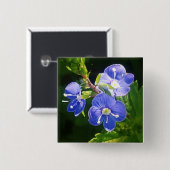 Drei blaue Blumen Button (Vorne & Hinten)