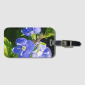 Drei blaue Blumen Gepäckanhänger (Vorderseite (Horizontal))