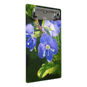 Drei blaue Blumen Mini Klemmbrett (Schrägansicht)