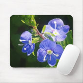 Drei blaue Blumen Mousepad (Mit Mouse)