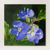 Drei blaue Blumen Puzzle (Horizontal)