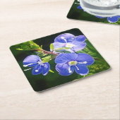 Drei blaue Blumen Rechteckiger Pappuntersetzer (angewinkelt)