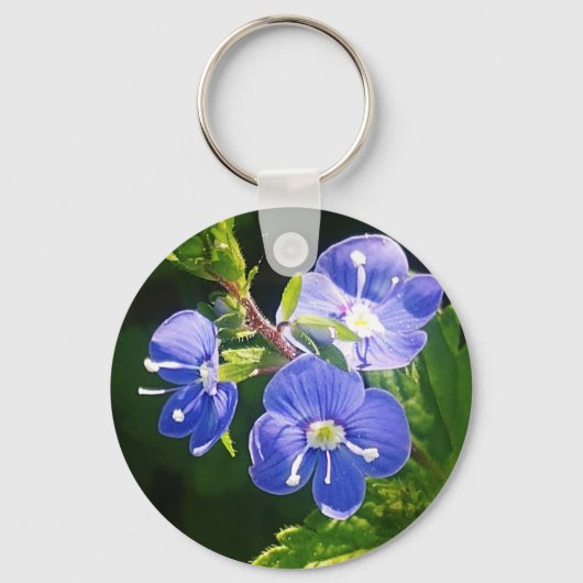 Drei blaue Blumen Schlüsselanhänger (Vorderseite)