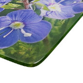 Drei blaue Blumen Schneidebrett (Ecke)
