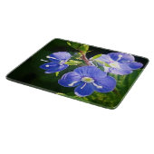 Drei blaue Blumen Schneidebrett (Ecke)
