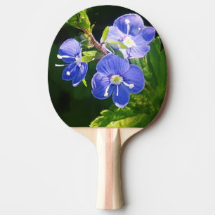 Drei blaue Blumen Tischtennis Schläger