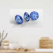 Drei blaue Diamanten Poster (Küche)