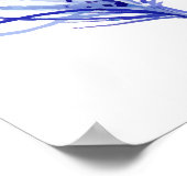 Drei blaue Federn Poster (Ecke)