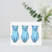 Drei blaue Katzen Postkarte (Stehend Vorderseite)