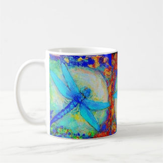 Drei blaue "Zinger" Libellen Kaffeetasse