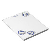 drei blaugraue Mannschaftsfarben, gürtliche Volley Notizblock (angewinkelt)