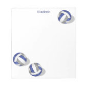 drei blaugraue Mannschaftsfarben, gürtliche Volley Notizblock (Vorderseite)