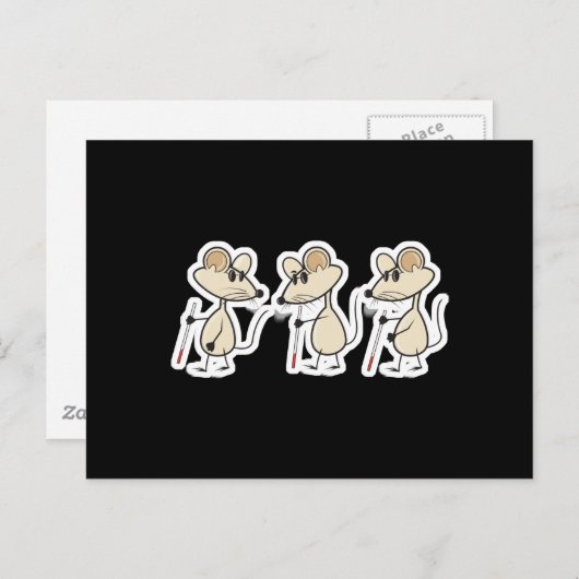 drei blinde Mäuse Postkarte (Vorne/Hinten)