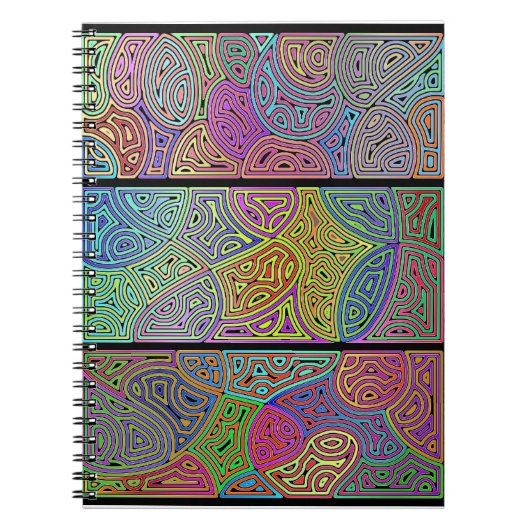 drei Blöcke mehrfarbiger abstrakter Formen Notizblock (Vorderseite)