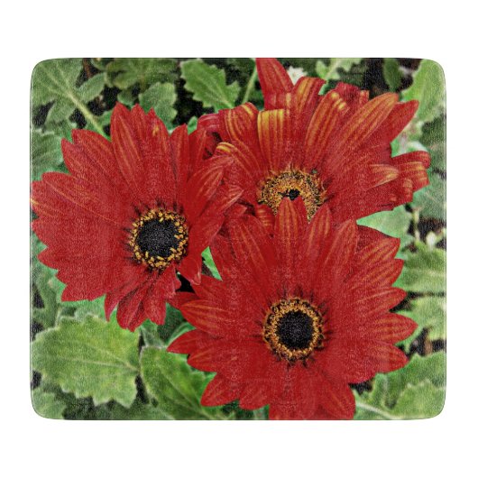 Drei blühen in rot schneidebrett (Vorderseite)