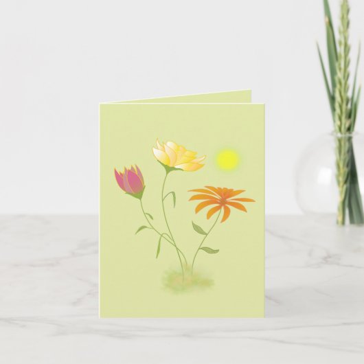 Drei Blume in der Sonne - transparent. (Vorderseite)