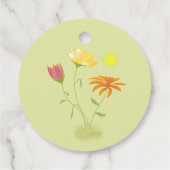 Drei Blume in der Sonne - transparent. Geschenkanhänger (Rückseite)