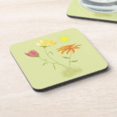 Drei Blume in der Sonne - transparent. Getränkeuntersetzer (Linke Seite)