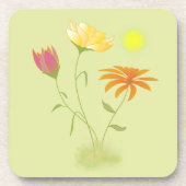 Drei Blume in der Sonne - transparent. Getränkeuntersetzer (Vorderseite)