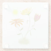 Drei Blume in der Sonne - transparent. Glasuntersetzer (Rückseite)