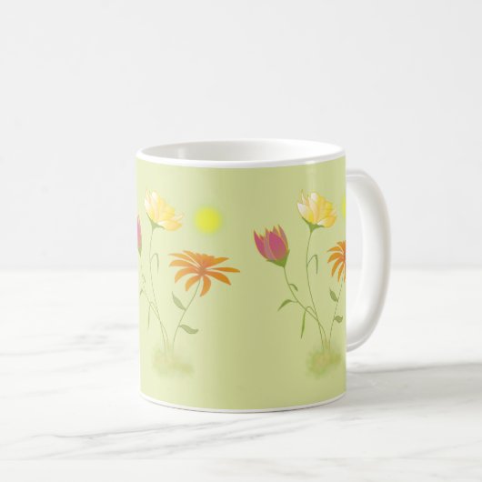 Drei Blume in der Sonne - transparent. Kaffeetasse (VorderseiteRechts)