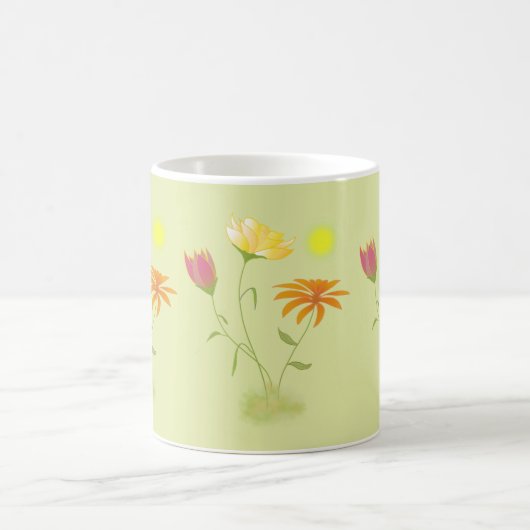 Drei Blume in der Sonne - transparent. Kaffeetasse (Mittel)