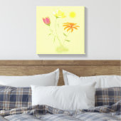 Drei Blume in der Sonne - transparent. Leinwanddruck (Insitu (Schlafzimmer))