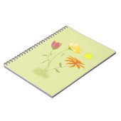 Drei Blume in der Sonne - transparent. Notizblock (Linke Seite)