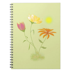 Drei Blume in der Sonne - transparent. Notizblock