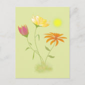 Drei Blume in der Sonne - transparent. Postkarte (Vorderseite)