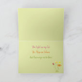 Drei Blume in der Sonne - transparent + Text. Karte (Innenseite)