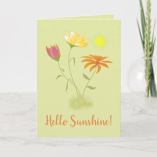 Drei Blume in der Sonne - transparent + Text. Karte (Vorderseite)