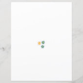 drei Blume mit grünen und orangefarbenen Blättern (Rückseite)