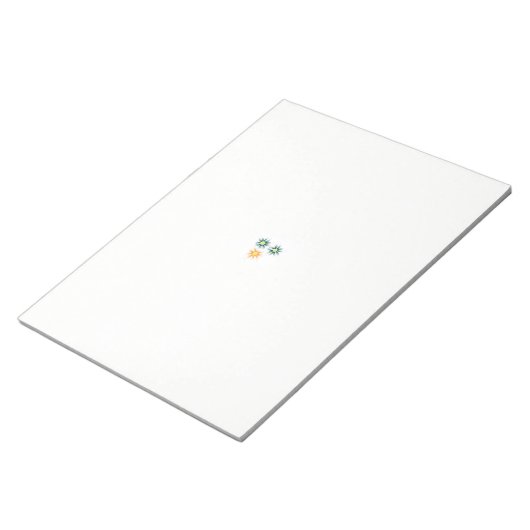 drei Blume mit grünen und orangefarbenen Blättern Notizblock (angewinkelt)