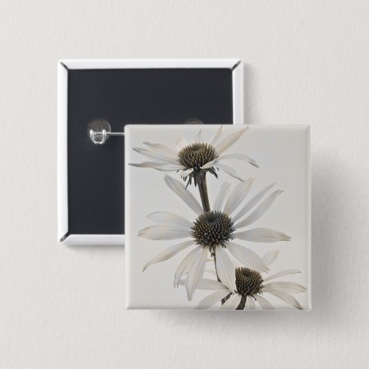 Drei Blume mit weißem Kon Button (Vorne & Hinten)