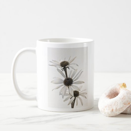 Drei Blume mit weißem Kon Kaffeetasse (Mit Donut)