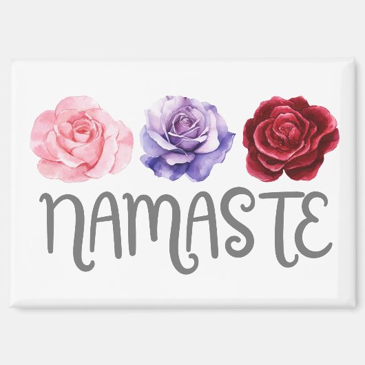 Drei Blume Namaste Magnet (Vorderseite)