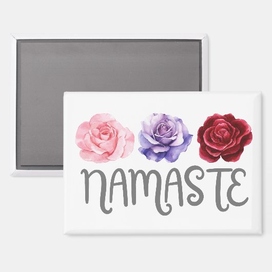 Drei Blume Namaste Magnet (Vorderseite/Rückseite)