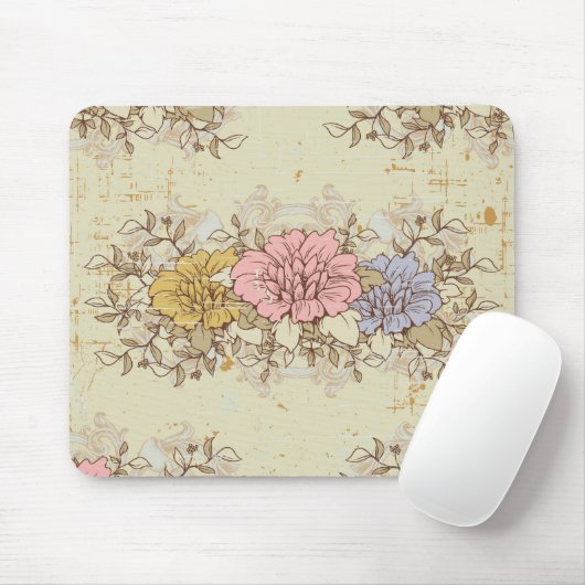 Drei Blume, Vintage Landflora Mousepad (Mit Mouse)