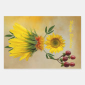 Drei Blume Zeichendesigns Geschenkpapier Set (Vorderseite)