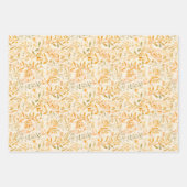 Drei Blumendrucke im Herbst Geschenkpapier Set (Vorderseite 3)