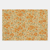 Drei Blumendrucke im Herbst Geschenkpapier Set (Vorderseite 2)