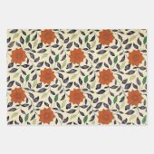Drei Blumenmuster - elegante chinesische Motive Geschenkpapier Set (Vorderseite 3)