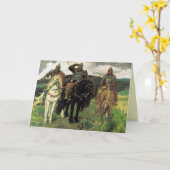 Drei Bogatyrer (1898) von Viktor Vasnetsov Print Karte (Gelbe Blume)