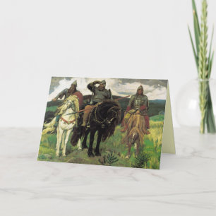 Drei Bogatyrs (1898) von Viktor Vasnetsov Druck Karte