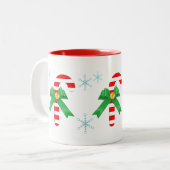 Drei Bonbons Zweifarbige Tasse (Vorderseite Links)