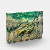 Drei Boote. Claude Monet. Fotoblock (Links)