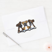 Drei Boxer Runder Aufkleber (Umschlag)