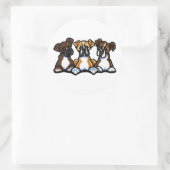 Drei Boxer Runder Aufkleber (Tasche)