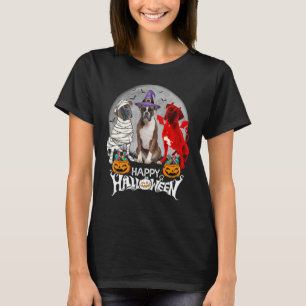 Drei Boxerhund Brindle Boxer Mumie Hexe Dämon Ha T-Shirt